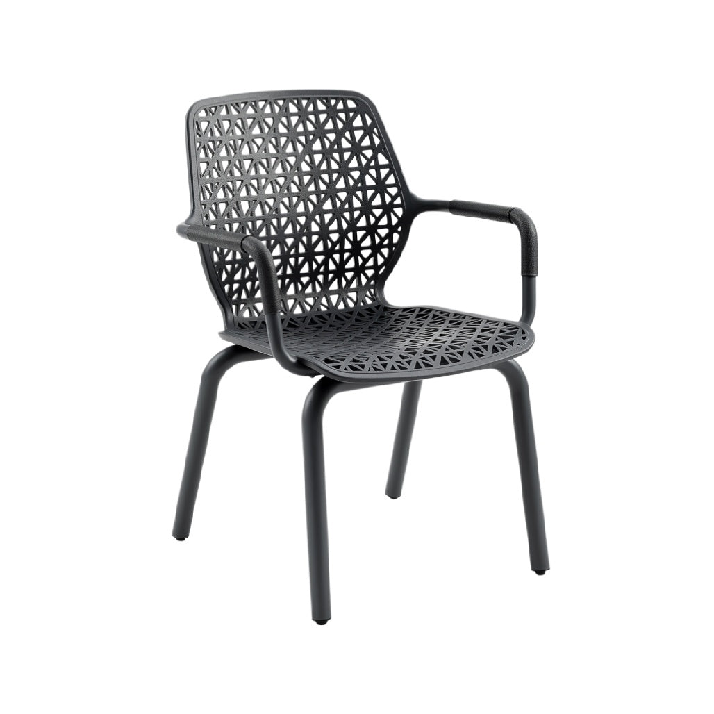 Modern Outdoor Chair with Geometric Cut-out Design